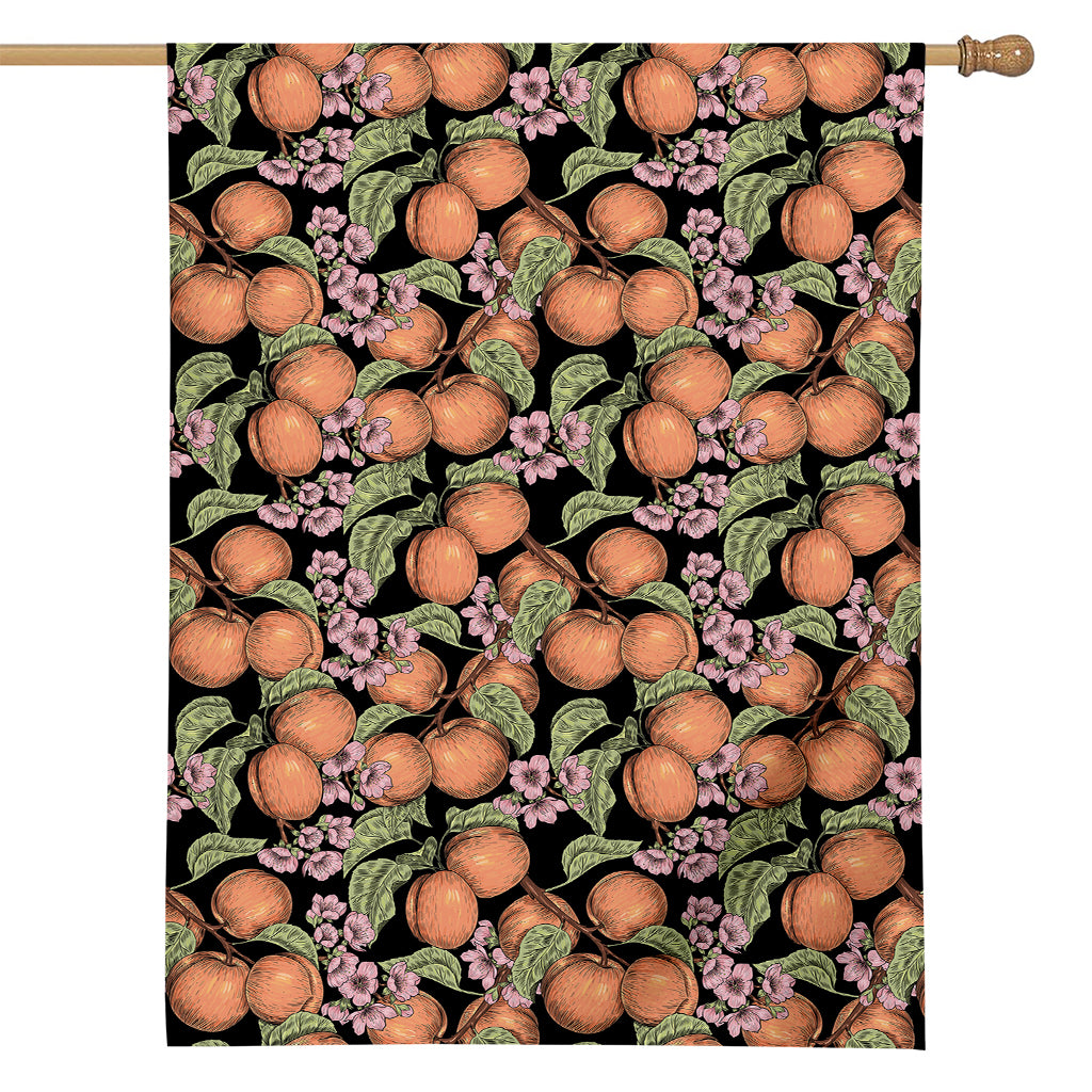 Apricot And Flower Pattern Print House Flag