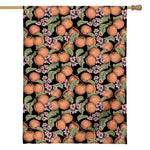 Apricot And Flower Pattern Print House Flag