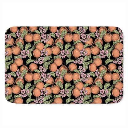 Apricot And Flower Pattern Print Indoor Door Mat