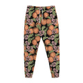 Apricot And Flower Pattern Print Jogger Pants