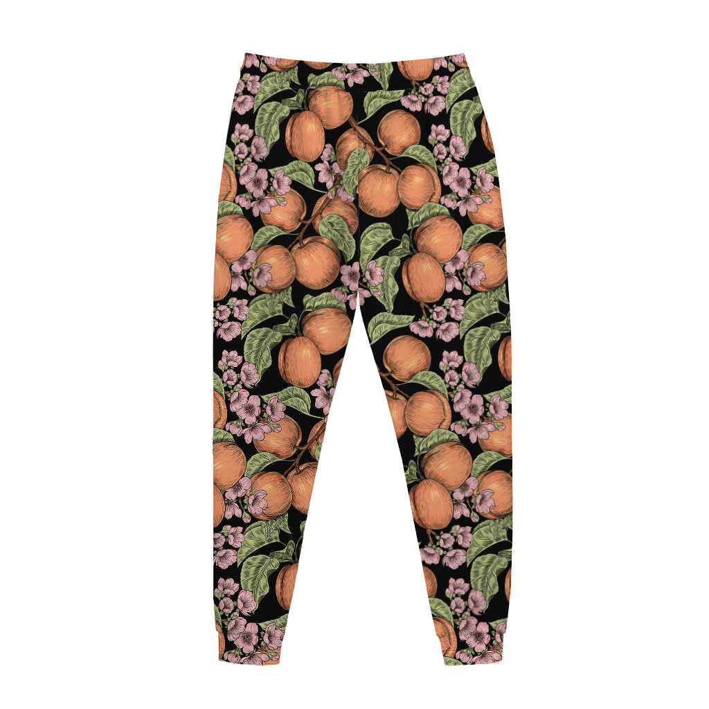 Apricot And Flower Pattern Print Jogger Pants