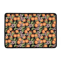 Apricot And Flower Pattern Print Kitchen Mat