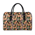 Apricot And Flower Pattern Print Leather Duffel Bag