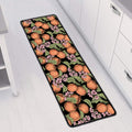 Apricot And Flower Pattern Print Long Kitchen Mat