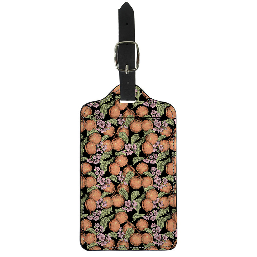 Apricot And Flower Pattern Print Luggage Tag