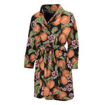 Apricot And Flower Pattern Print Men's Bathrobe