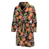 Apricot And Flower Pattern Print Men's Bathrobe