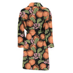 Apricot And Flower Pattern Print Men's Bathrobe