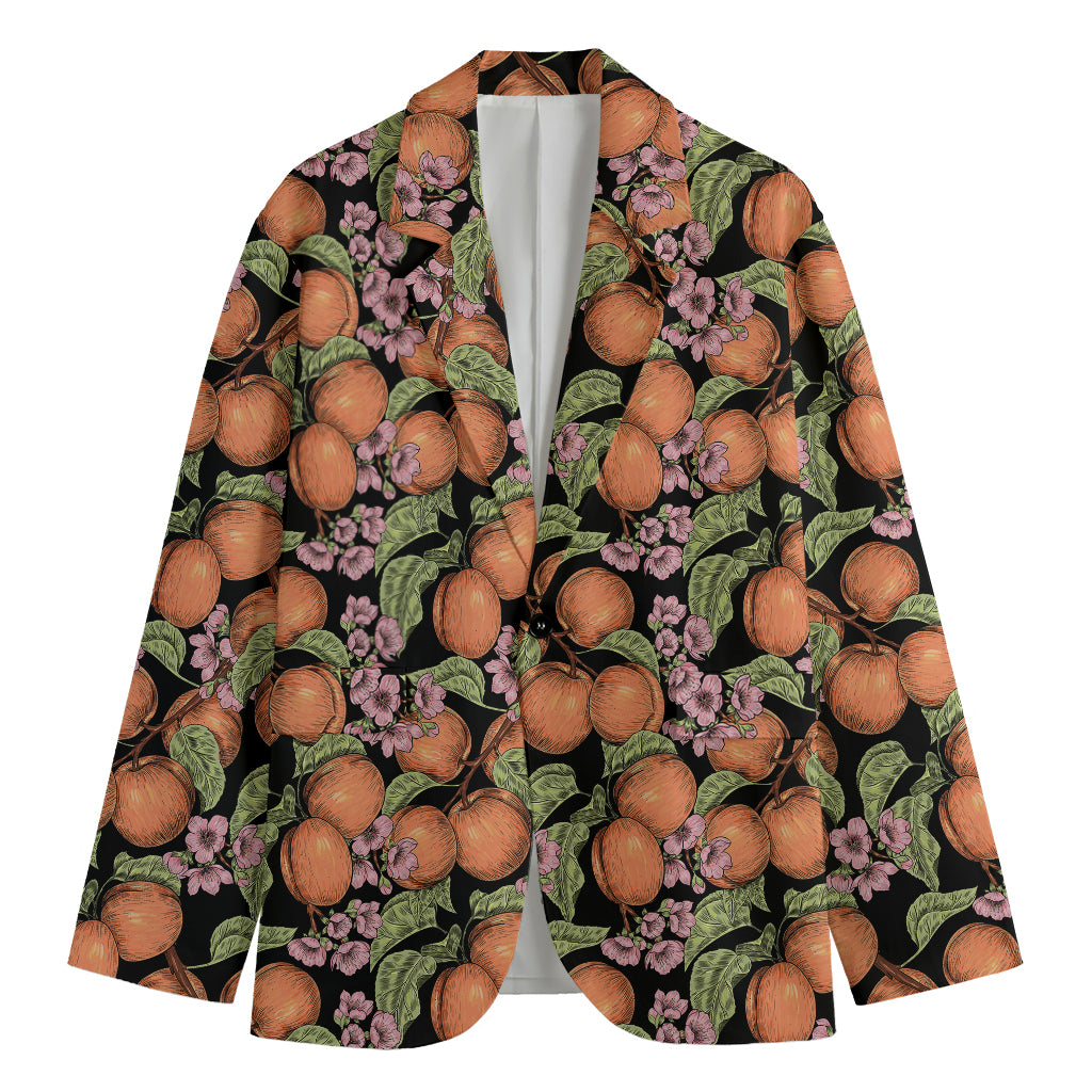 Apricot And Flower Pattern Print Men's Blazer