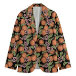 Apricot And Flower Pattern Print Men's Blazer