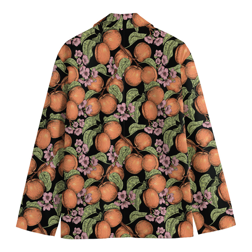 Apricot And Flower Pattern Print Men's Blazer