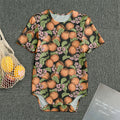 Apricot And Flower Pattern Print Men's Bodysuit