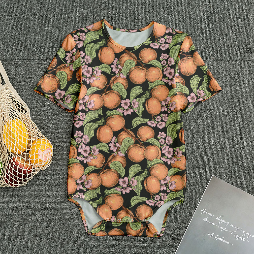 Apricot And Flower Pattern Print Men's Bodysuit