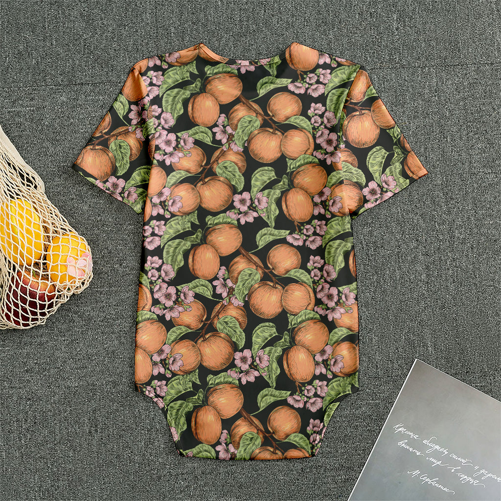 Apricot And Flower Pattern Print Men's Bodysuit