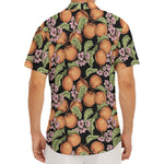 Apricot And Flower Pattern Print Men's Deep V-Neck Shirt