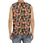 Apricot And Flower Pattern Print Men's Fitness Tank Top