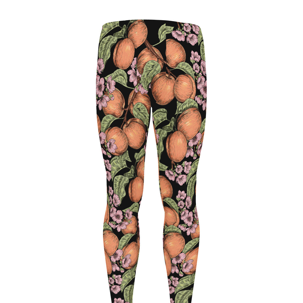 Apricot And Flower Pattern Print Men's leggings