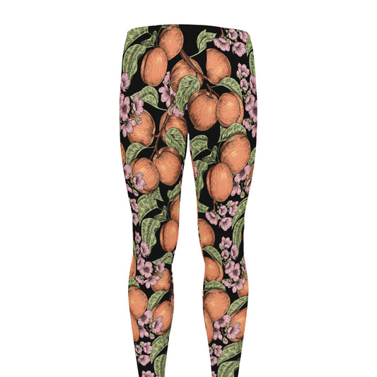 Apricot And Flower Pattern Print Men's leggings