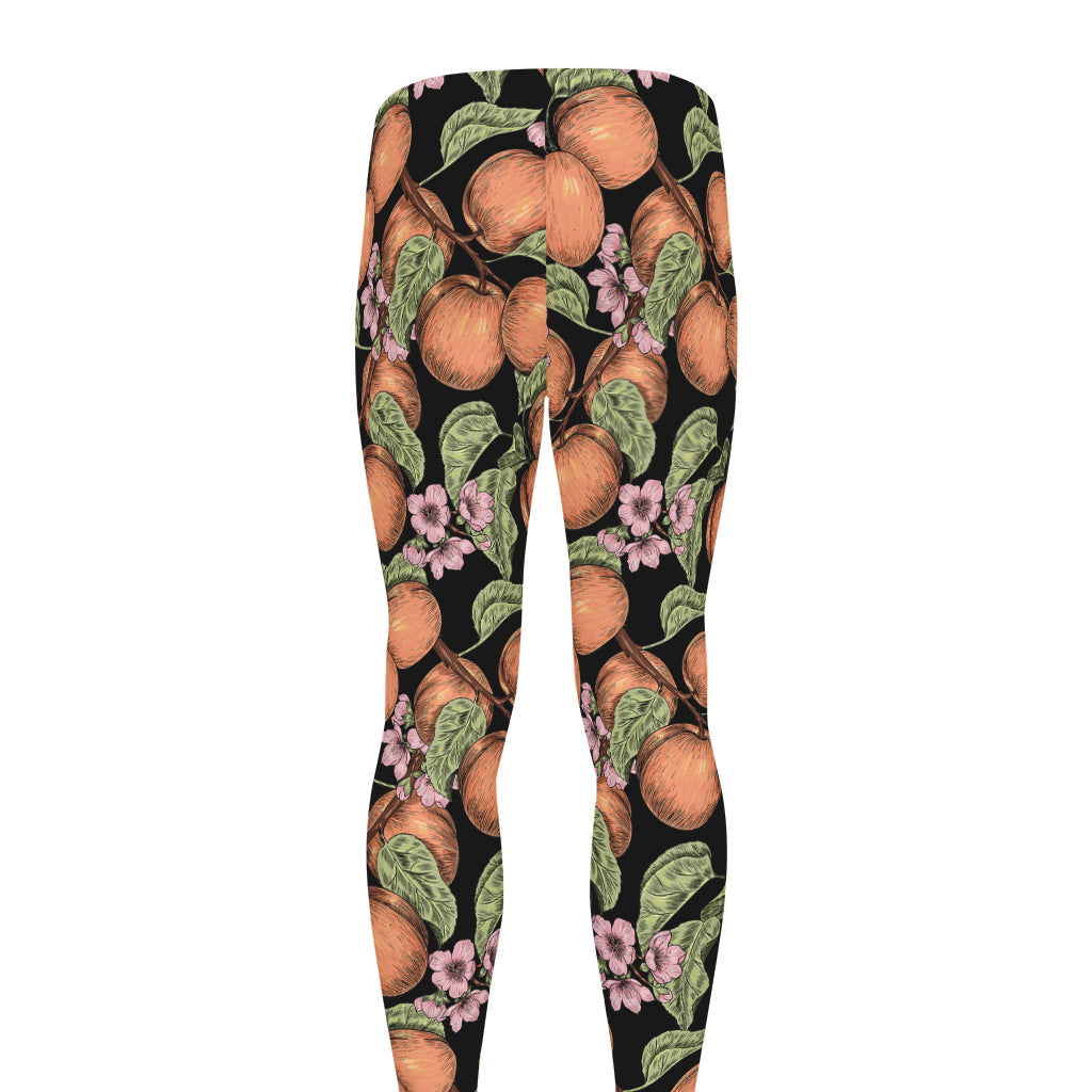 Apricot And Flower Pattern Print Men's leggings
