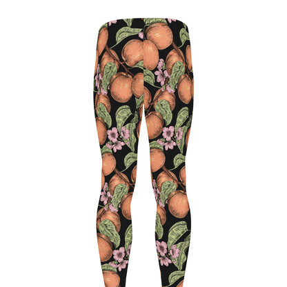 Apricot And Flower Pattern Print Men's leggings