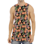Apricot And Flower Pattern Print Men's Muscle Tank Top