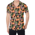 Apricot And Flower Pattern Print Men's Shirt