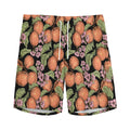 Apricot And Flower Pattern Print Men's Athletic Shorts