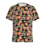 Apricot And Flower Pattern Print Men's Sports T-Shirt