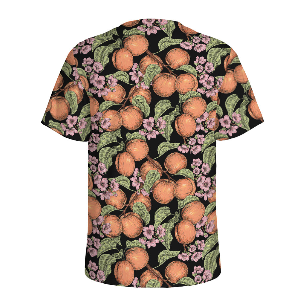 Apricot And Flower Pattern Print Men's Sports T-Shirt