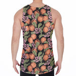 Apricot And Flower Pattern Print Men's Velvet Tank Top