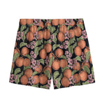 Apricot And Flower Pattern Print Mesh Shorts