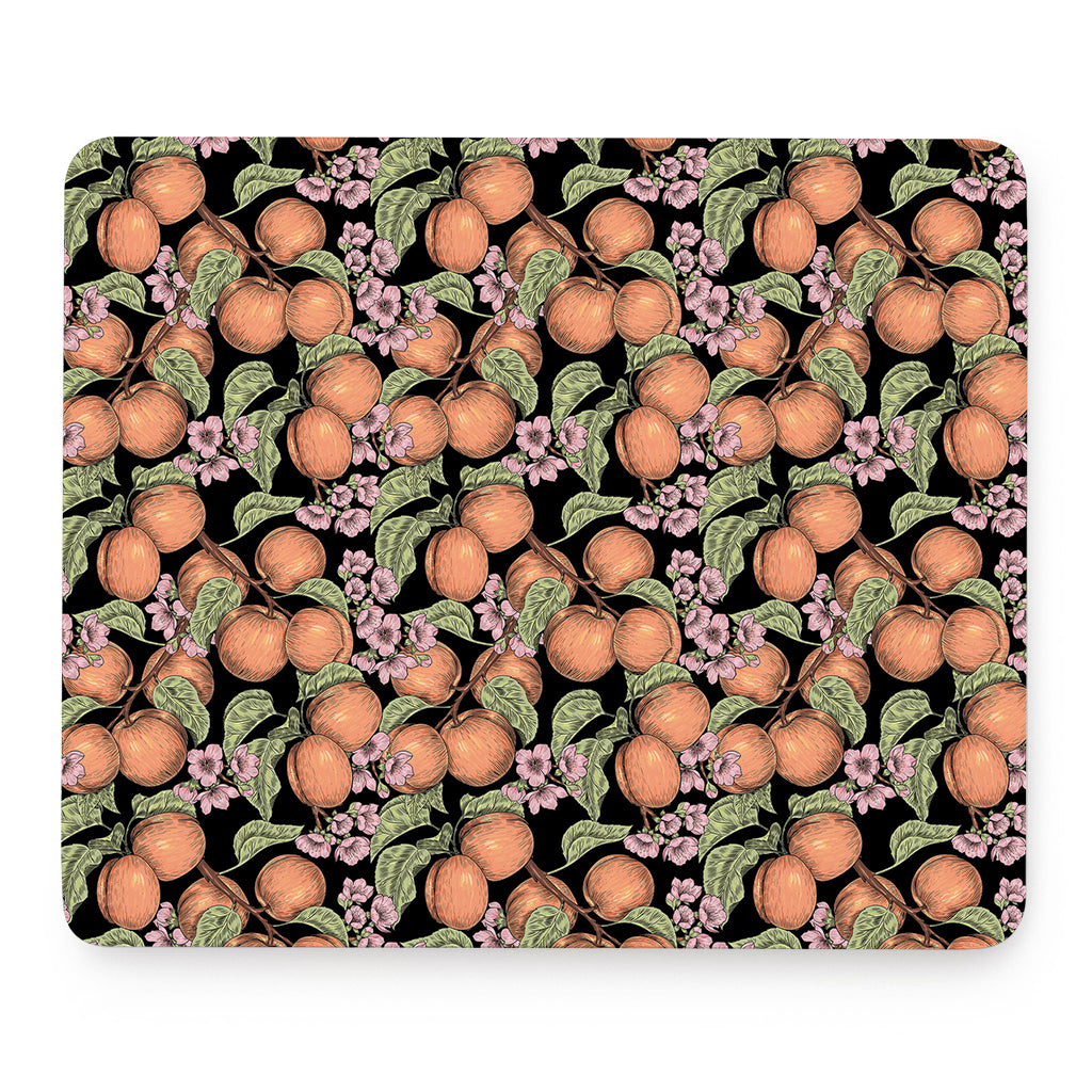 Apricot And Flower Pattern Print Mouse Pad