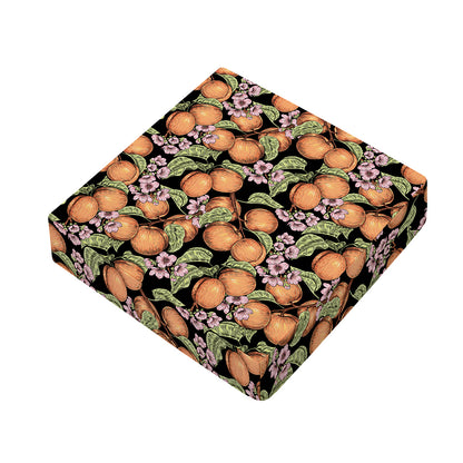 Apricot And Flower Pattern Print Outdoor Seat Cushion Cover