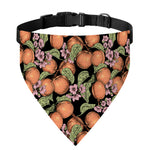 Apricot And Flower Pattern Print Over The Collar Dog Bandana