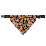 Apricot And Flower Pattern Print Over The Collar Dog Bandana