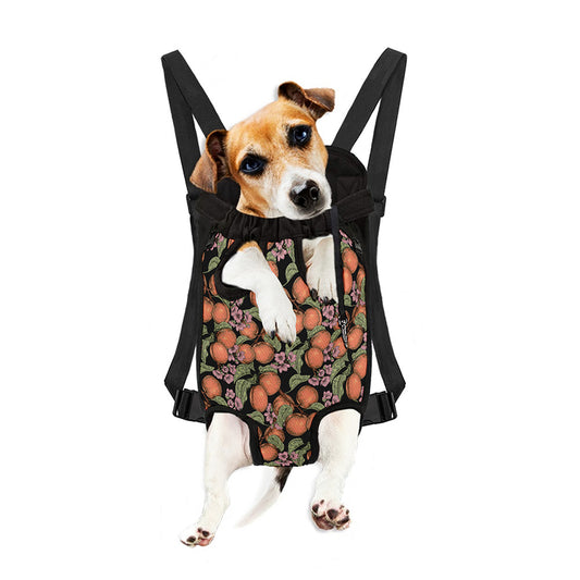 Apricot And Flower Pattern Print Pet Carrier Backpack
