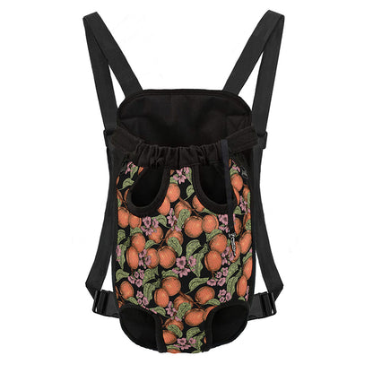 Apricot And Flower Pattern Print Pet Carrier Backpack