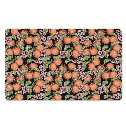 Apricot And Flower Pattern Print Polyester Doormat