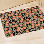 Apricot And Flower Pattern Print Polyester Doormat