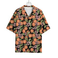Apricot And Flower Pattern Print Rayon Hawaiian Shirt