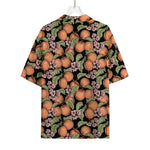 Apricot And Flower Pattern Print Rayon Hawaiian Shirt