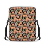 Apricot And Flower Pattern Print Rectangular Crossbody Bag