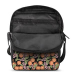 Apricot And Flower Pattern Print Rectangular Crossbody Bag