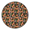 Apricot And Flower Pattern Print Round Floor Mat