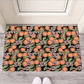 Apricot And Flower Pattern Print Rubber Doormat