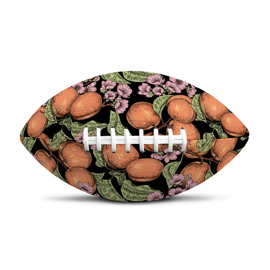 Apricot And Flower Pattern Print Rugby Ball
