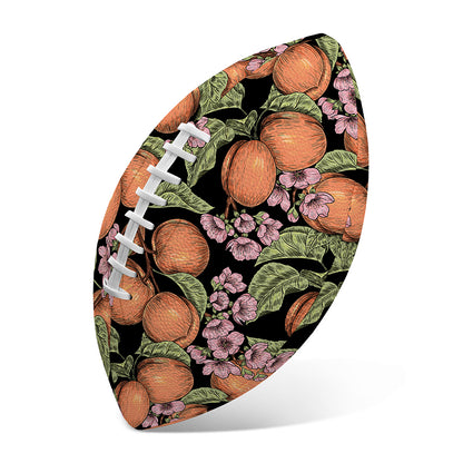 Apricot And Flower Pattern Print Rugby Ball
