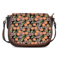 Apricot And Flower Pattern Print Saddle Bag