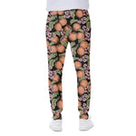 Apricot And Flower Pattern Print Scuba Joggers