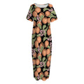 Apricot And Flower Pattern Print Short Sleeve Long Nightdress